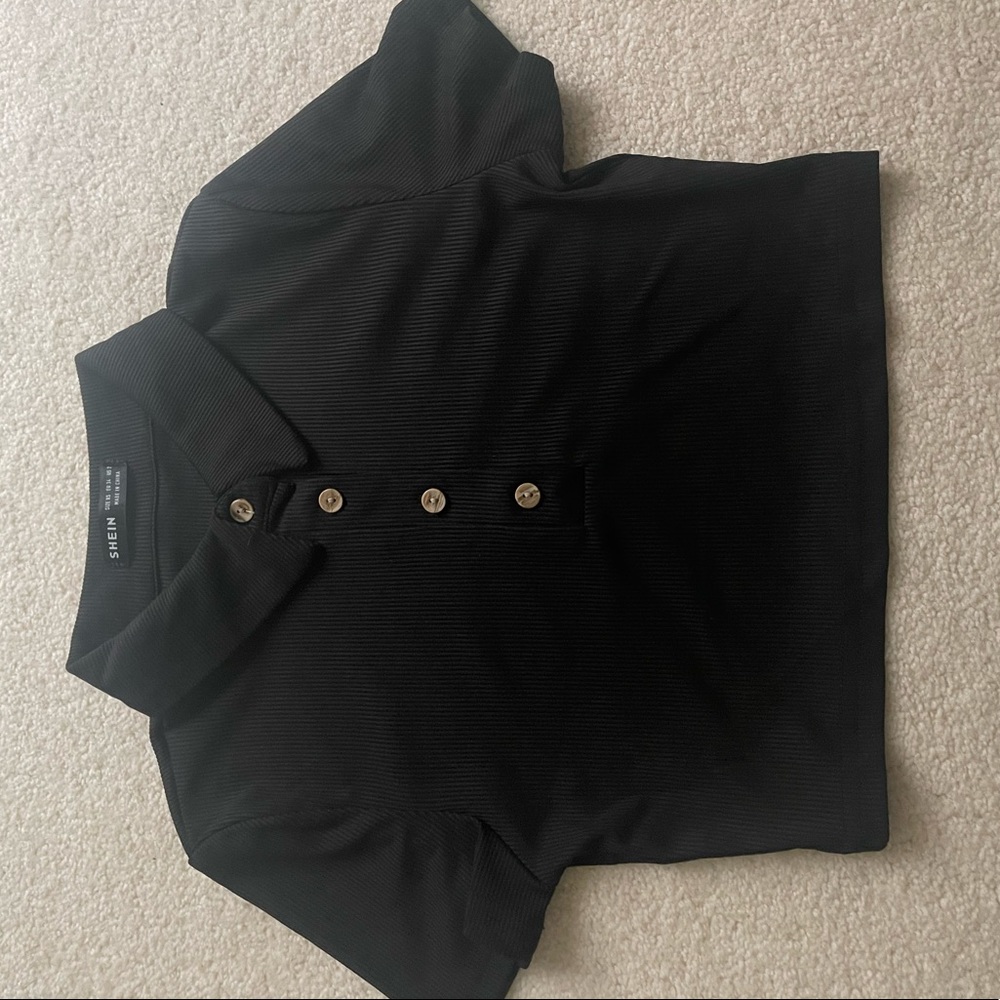 SHEIN Black button up